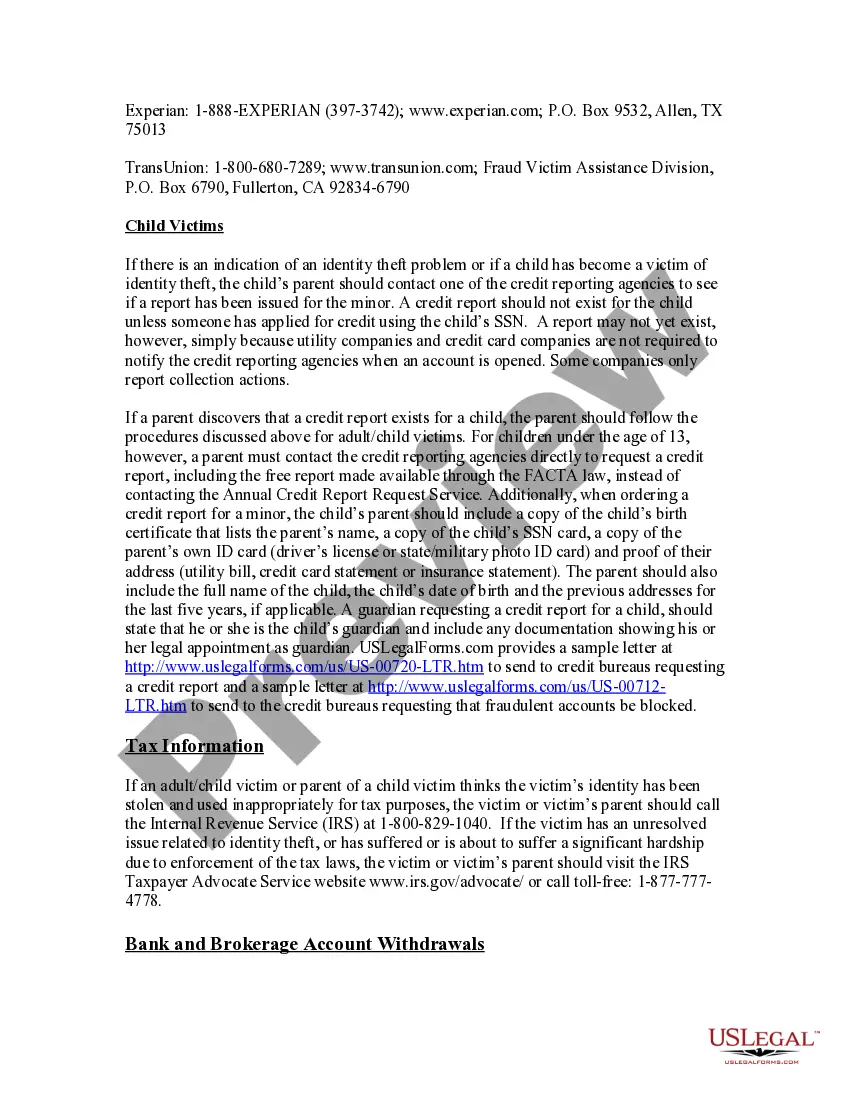 Preview Guide for Protecting Minors from Identity Theft