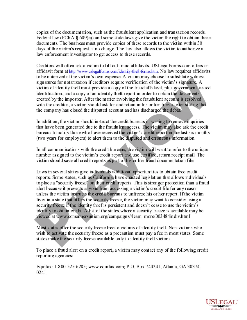 Preview Guide for Protecting Minors from Identity Theft