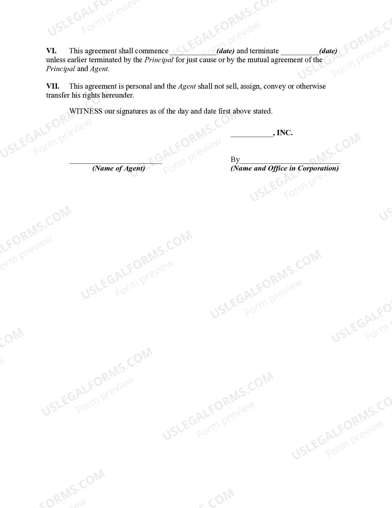 Preview General Sales Agency Agreement