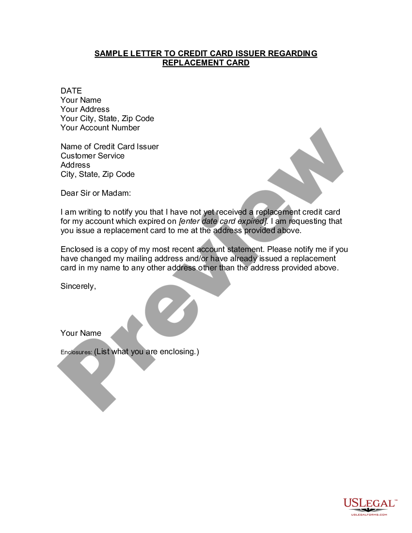 Allegheny Pennsylvania Sample Letter to Credit Card Issuer Regarding