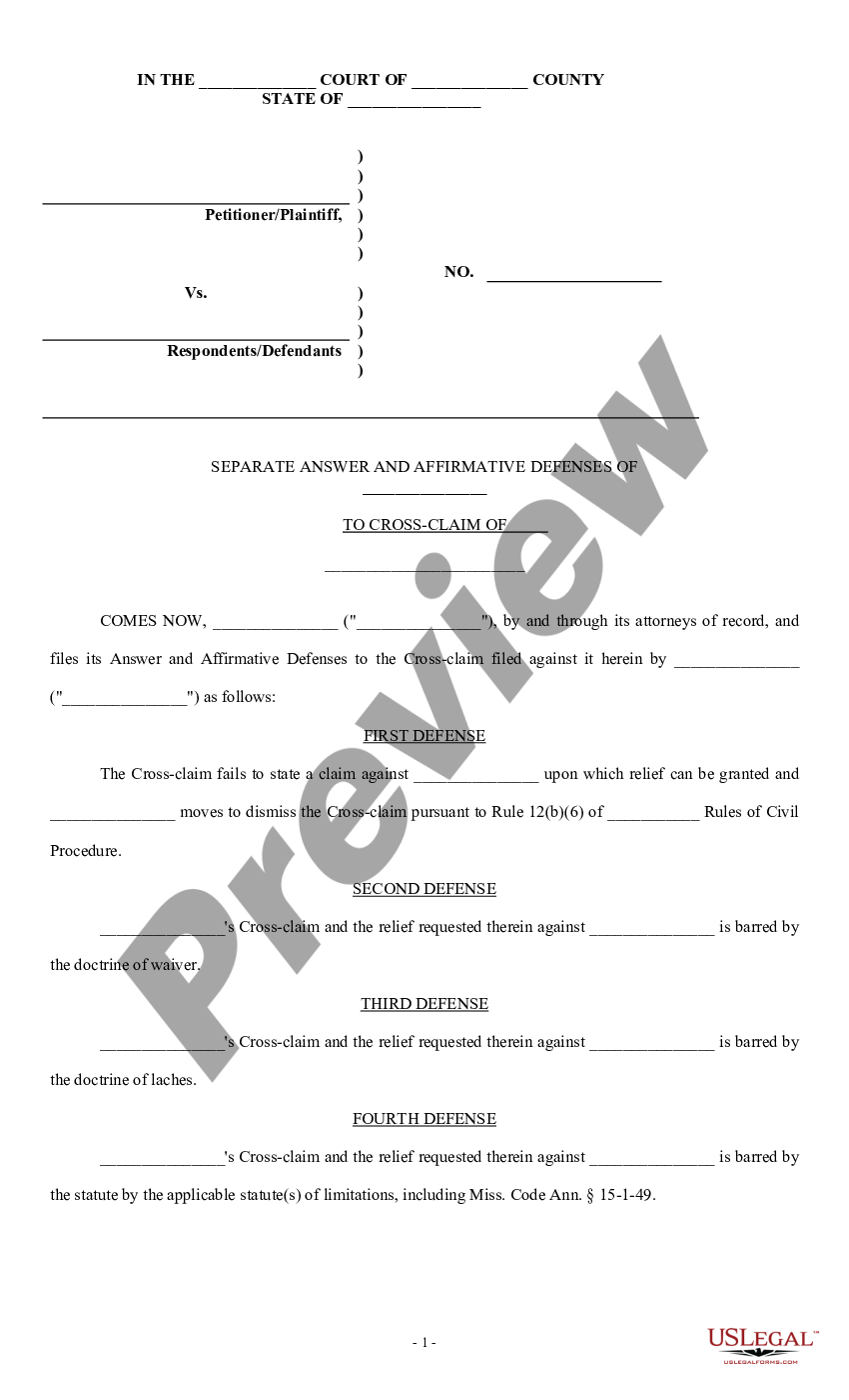 harris-texas-separate-answer-and-affirmative-defenses-to-crossclaim