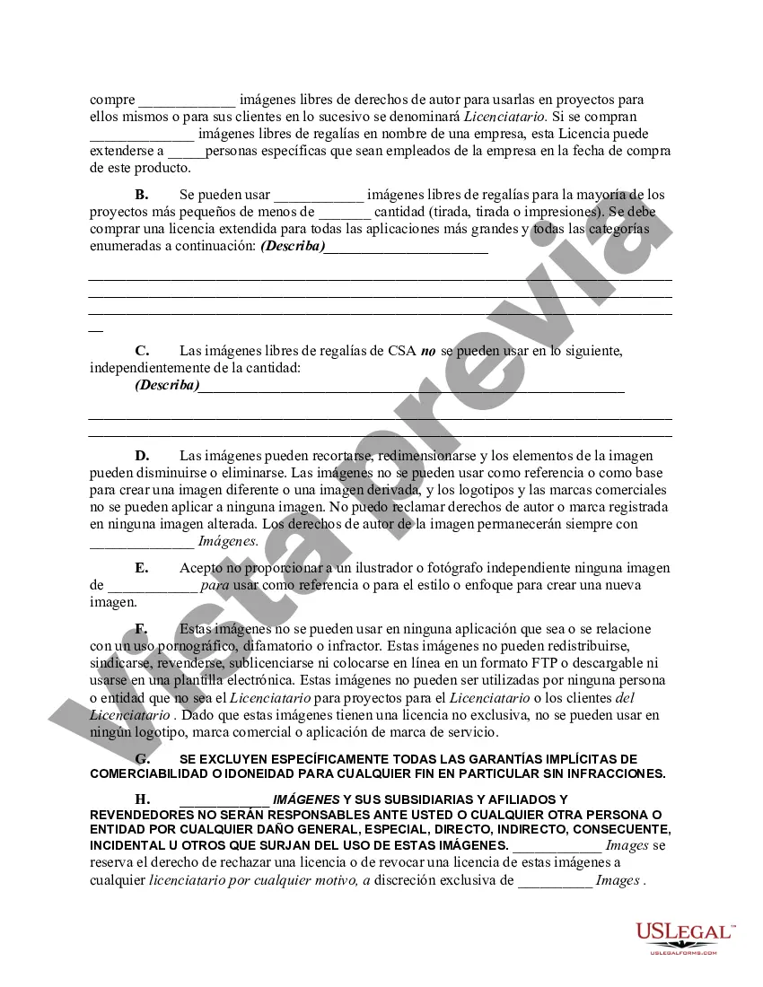 Preview Acuerdo de licencia de usuario final para imágenes libres de regalías