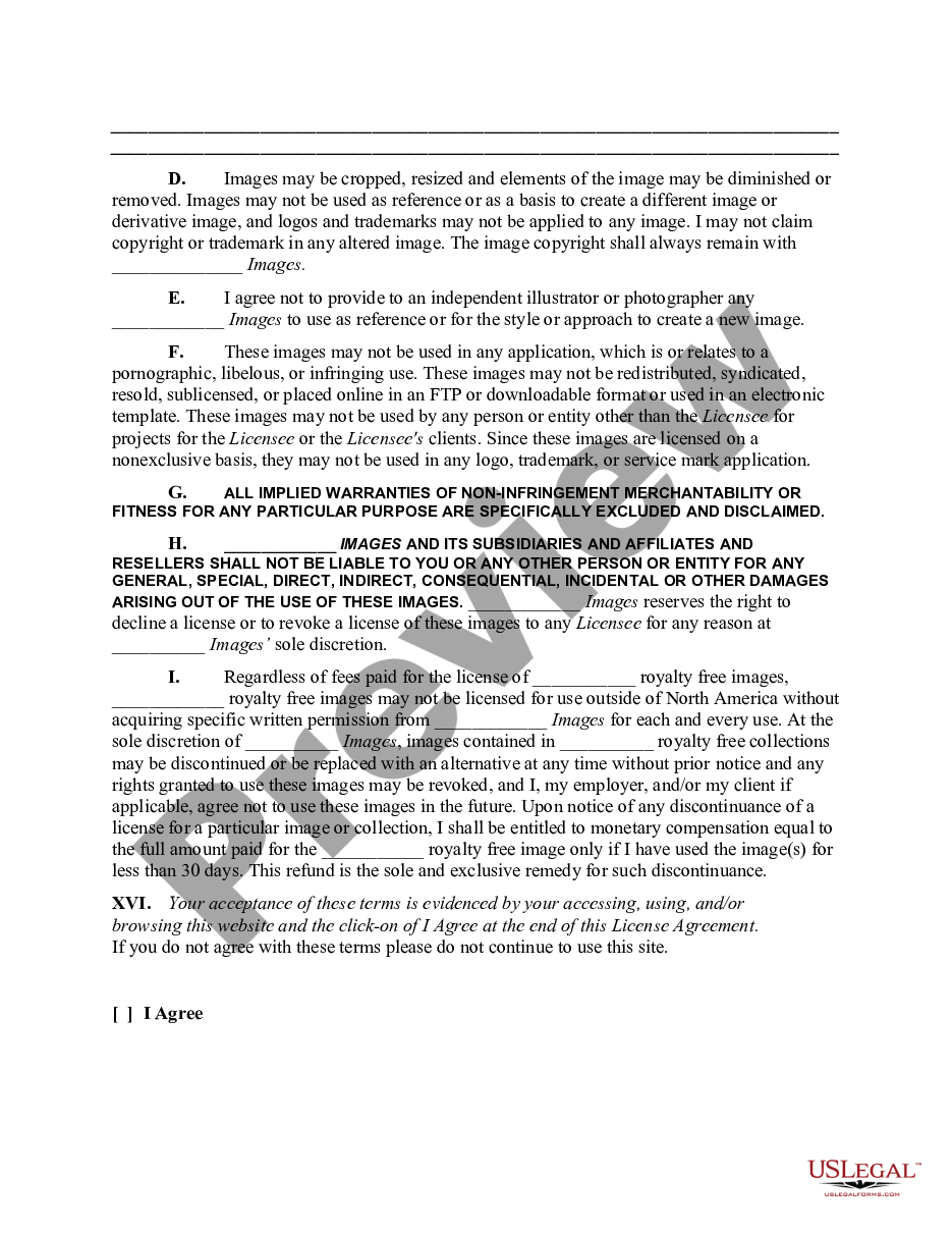 page 4 End User License Agreement for Royalty Free Images preview