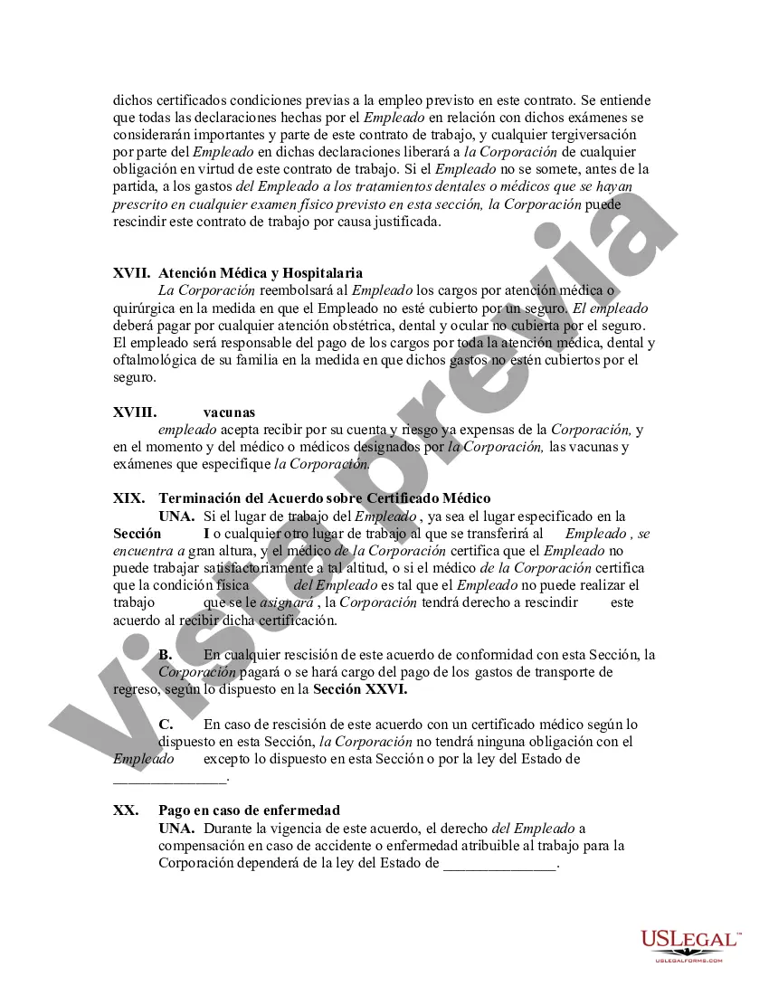 Preview Contrato con Empleado para Trabajar en un País Extranjero