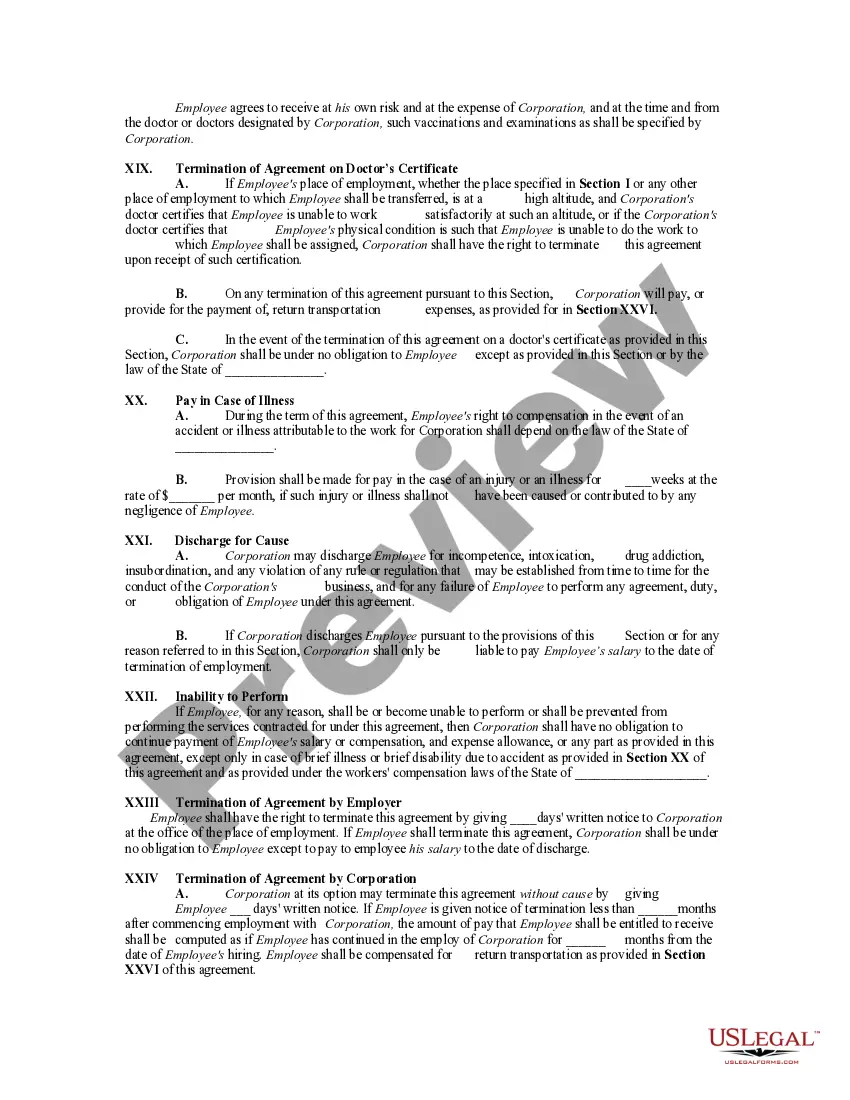 Get Contract with Employee to Work in a Foreign Country Preview Contract with Employee to Work in a Foreign Country