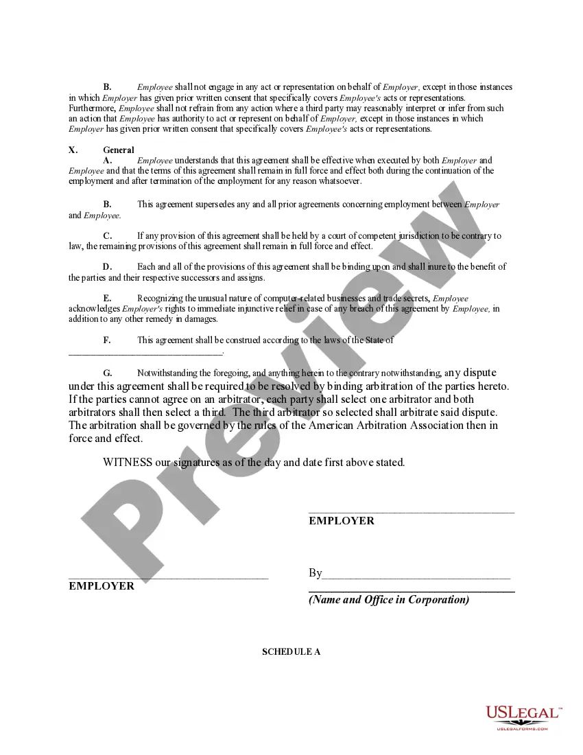 Get Employment Contract Between an Employee and an Employer in the Technology Business Preview Employment Contract Between an Employee and an Employer in the Technology Business