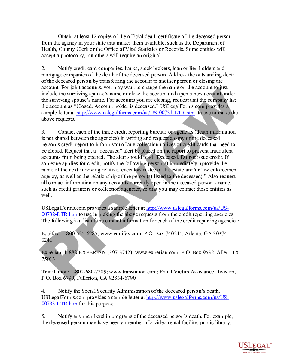 page 2 Guide for Protecting Deceased Persons from Identity Theft preview