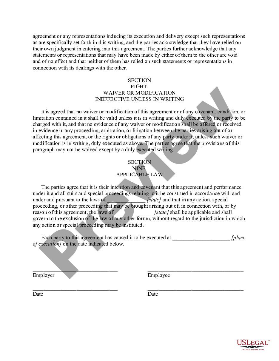 page 2 Employment Agreement with a Residential Construction Manager - Field Supervisor preview