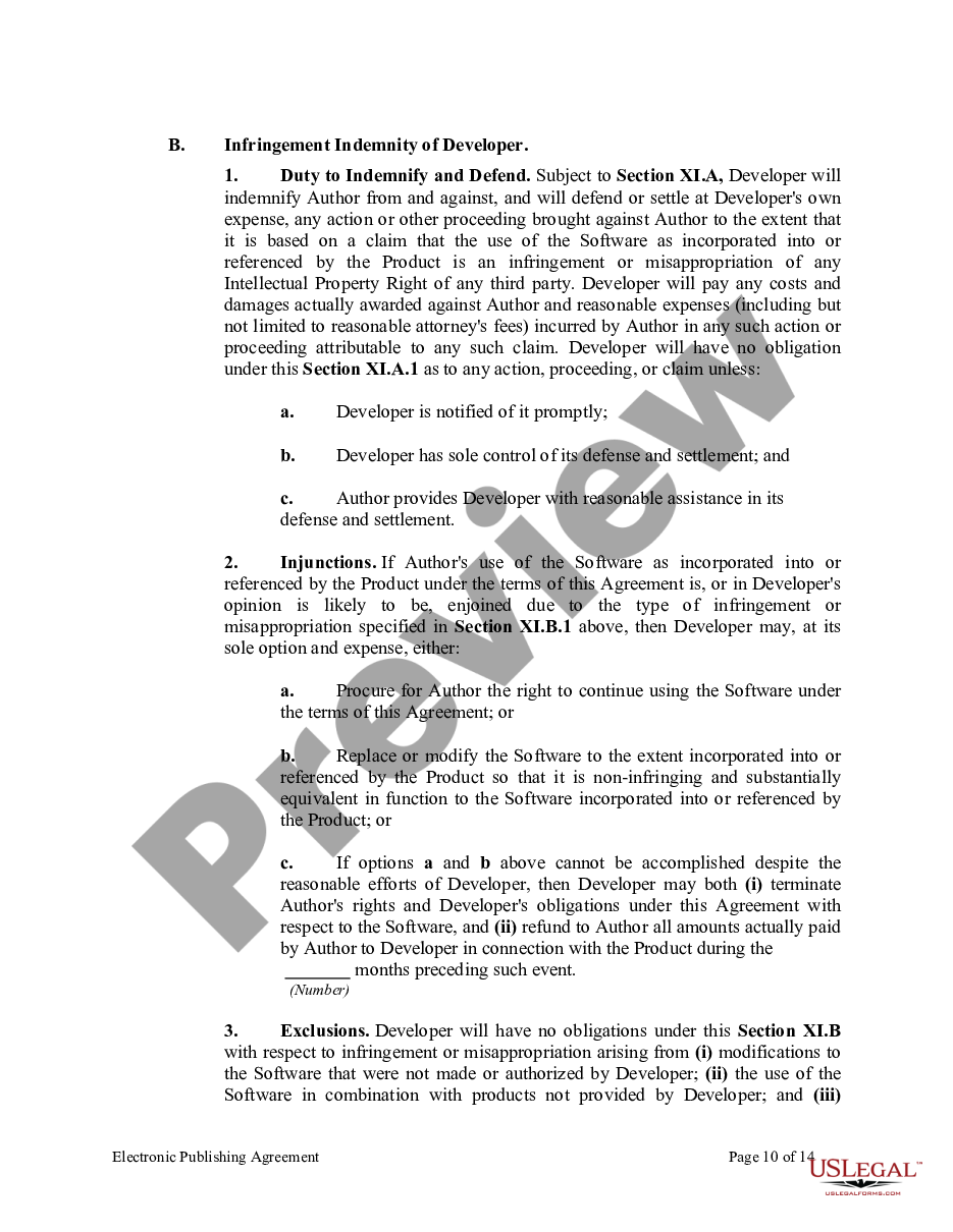 page 9 Electronic Publishing Agreement preview