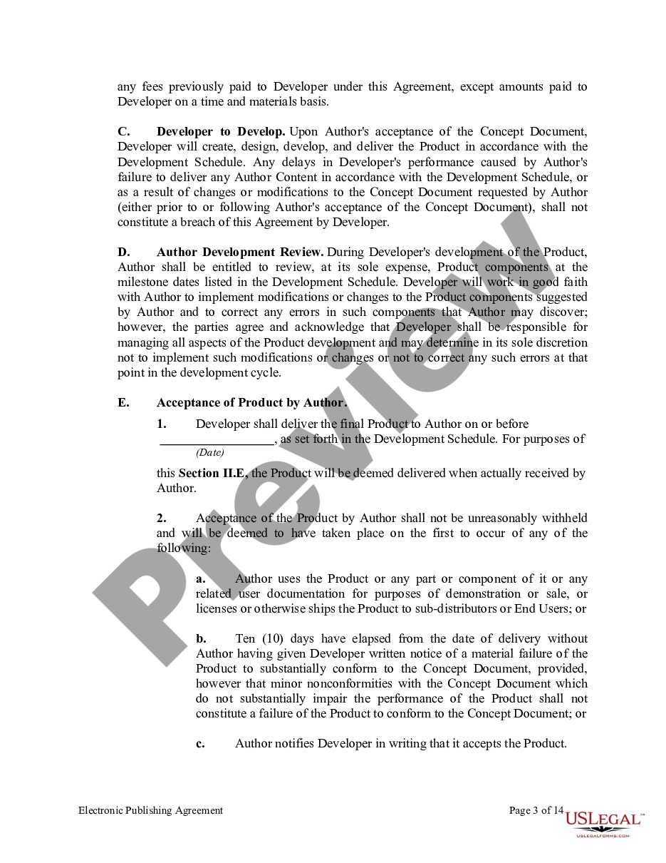 page 2 Electronic Publishing Agreement preview