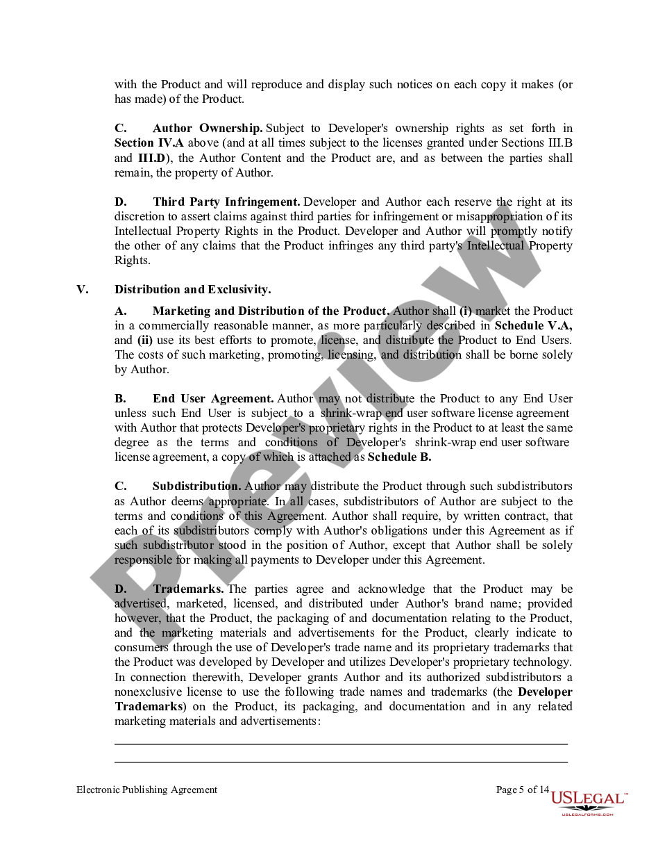 page 4 Electronic Publishing Agreement preview