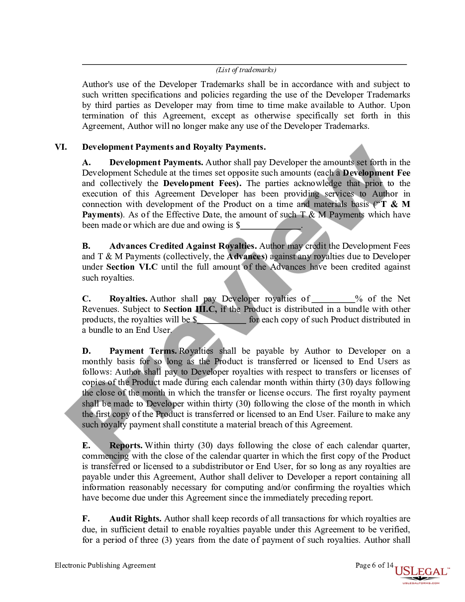 page 5 Electronic Publishing Agreement preview