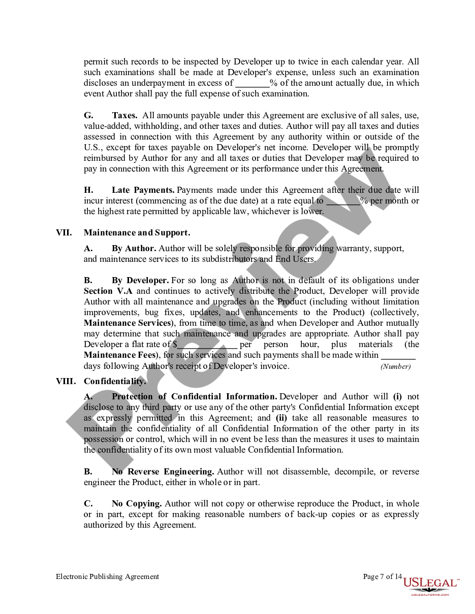 page 6 Electronic Publishing Agreement preview