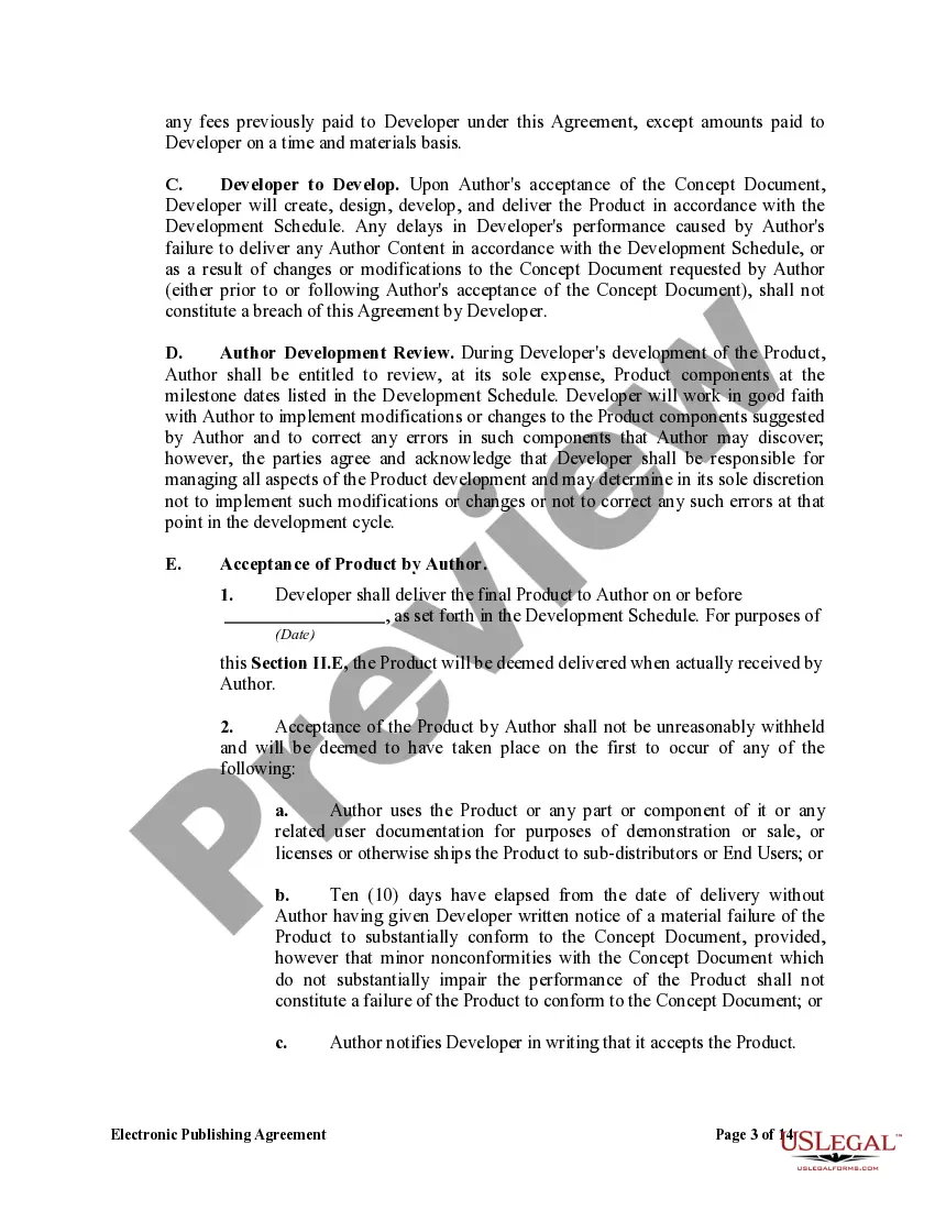 Preview Electronic Publishing Agreement