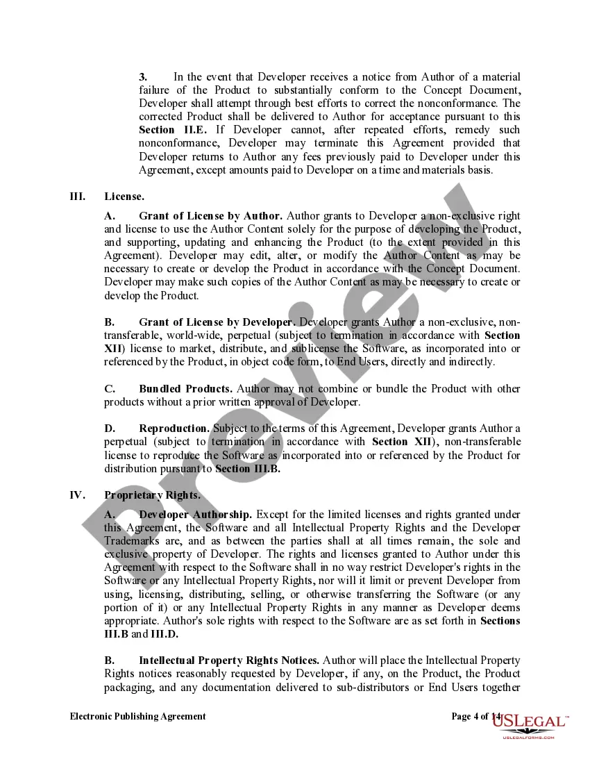 Preview Electronic Publishing Agreement