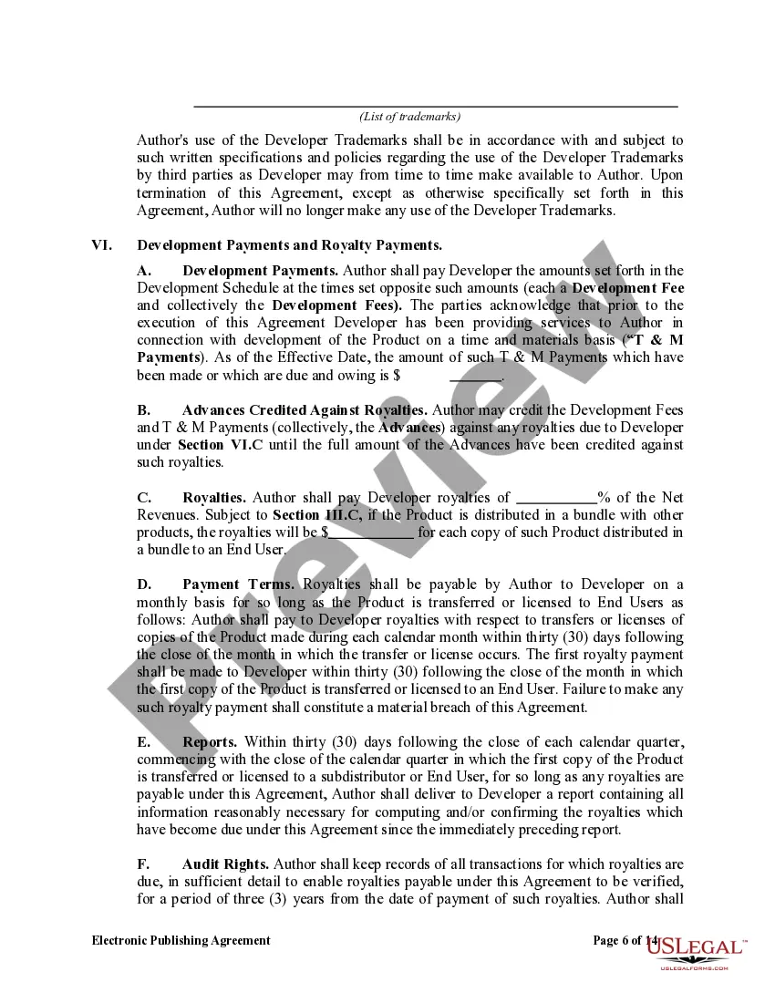 Preview Electronic Publishing Agreement