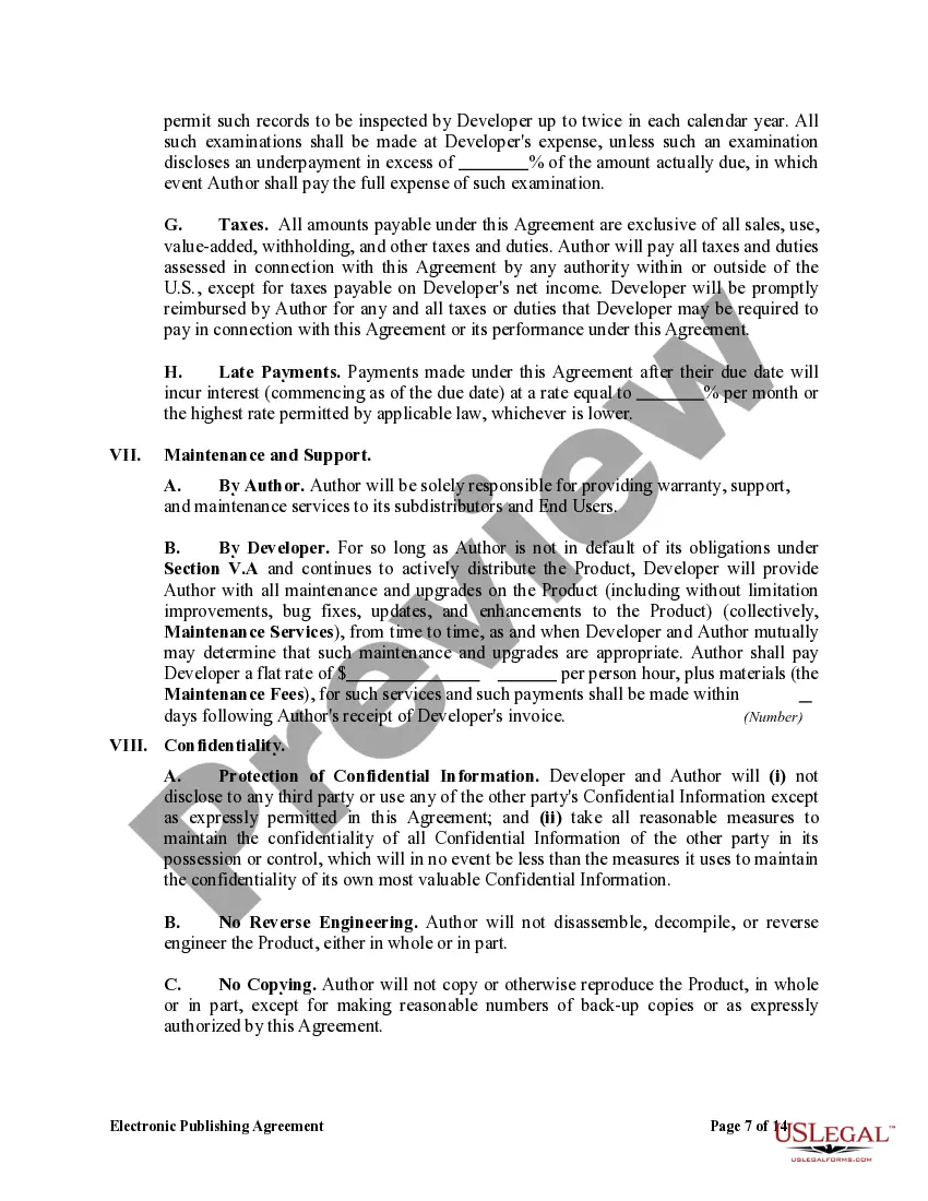 Preview Electronic Publishing Agreement