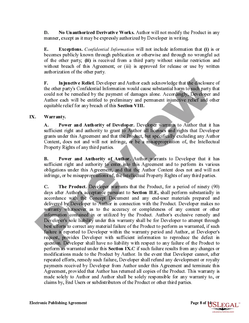 Preview Electronic Publishing Agreement