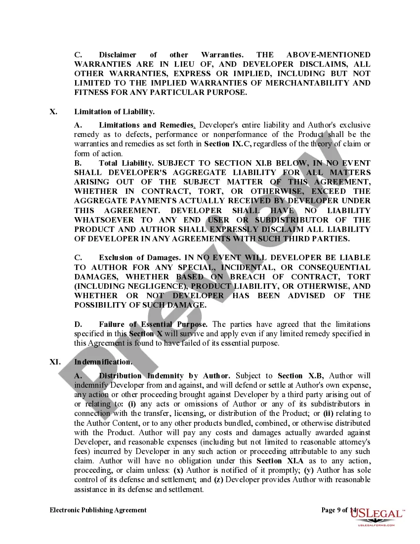 Preview Electronic Publishing Agreement