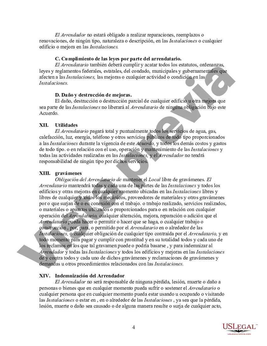 Preview Arrendamiento de Terreno para Terreno sobre el cual se Construye Cabaña como Estructura No Permanente - Alquiler de Bienes Raíces