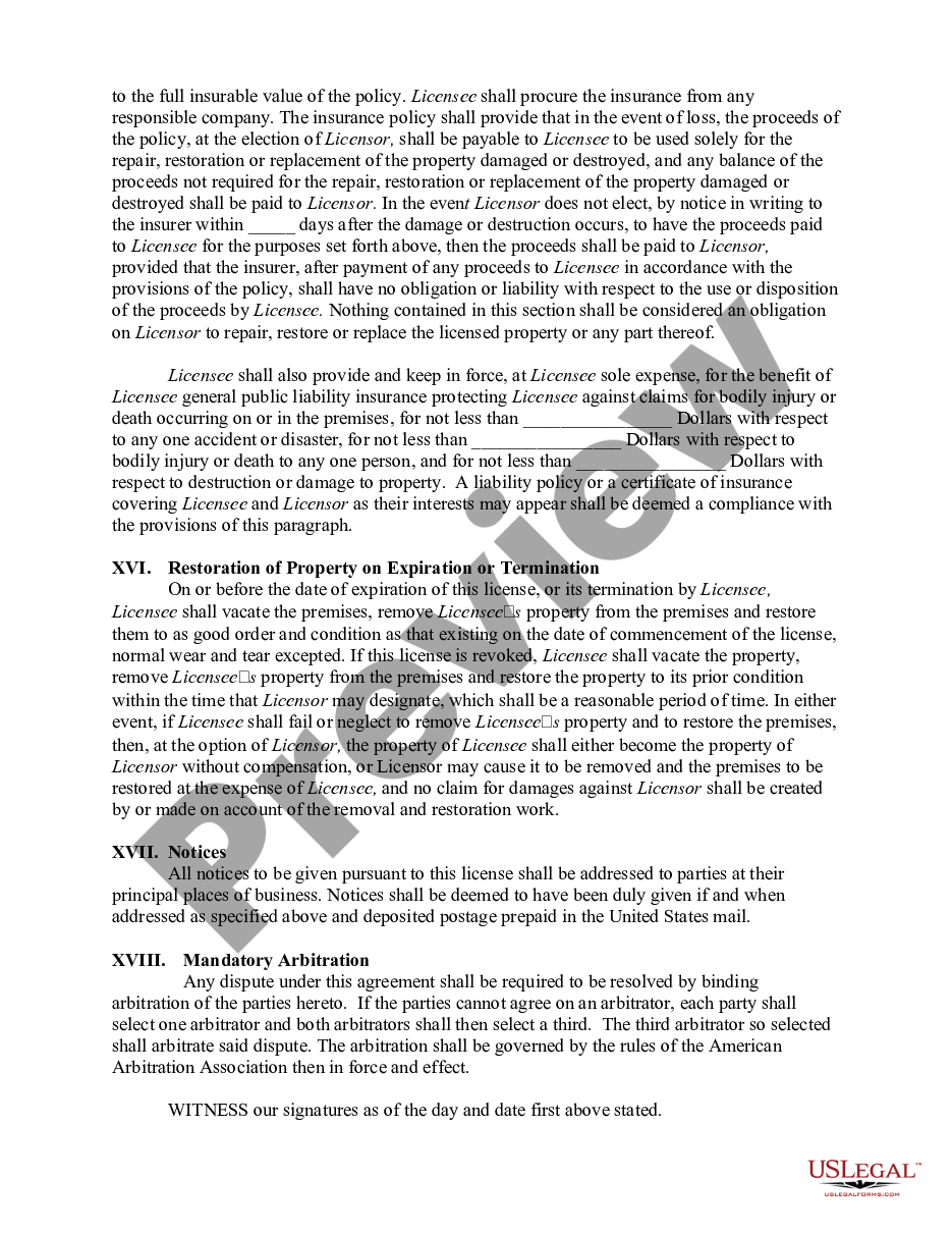 page 2 License Agreement Between City and Nonprofit Corporation to use Real Property for Baseball Fields and General Recreation for Young People and Families preview