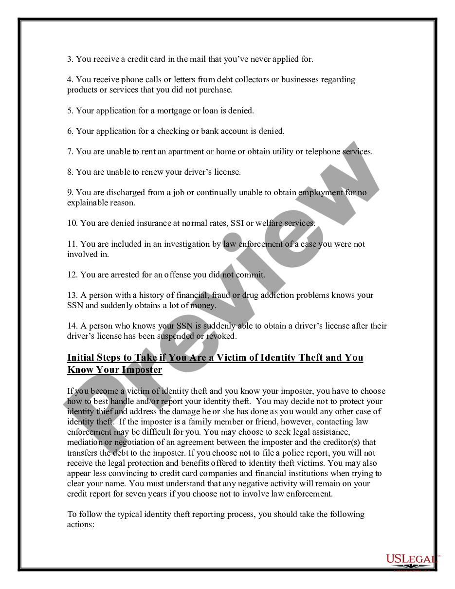 page 2 Guide for Identity Theft Victims Who Know Their Imposter preview