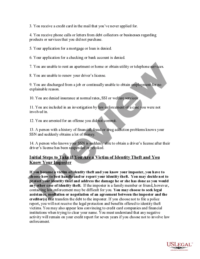 Get Guide for Identity Theft Victims Who Know Their Imposter Preview Guide for Identity Theft Victims Who Know Their Imposter