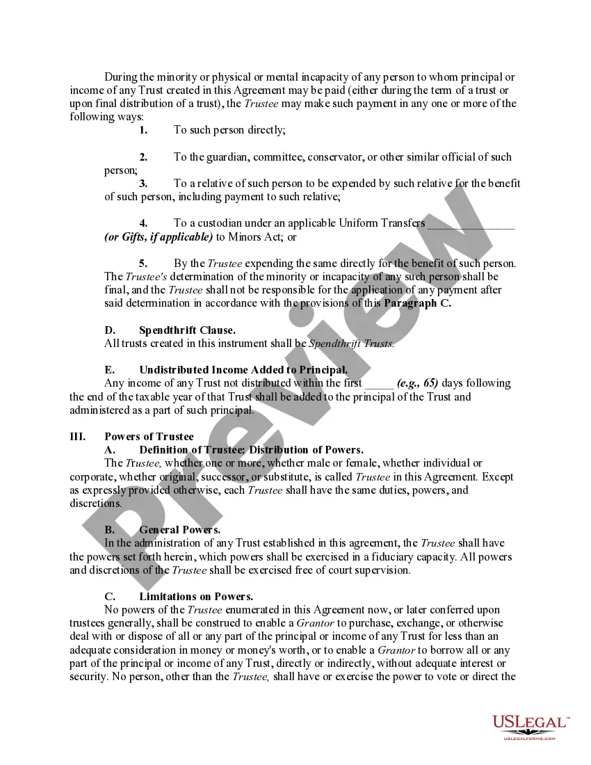 Get Trust Agreement for Minors Qualifying for Annual Gift Tax Exclusion - Multiple Trusts for Children Preview Trust Agreement for Minors Qualifying for Annual Gift Tax Exclusion - Multiple Trusts for Children