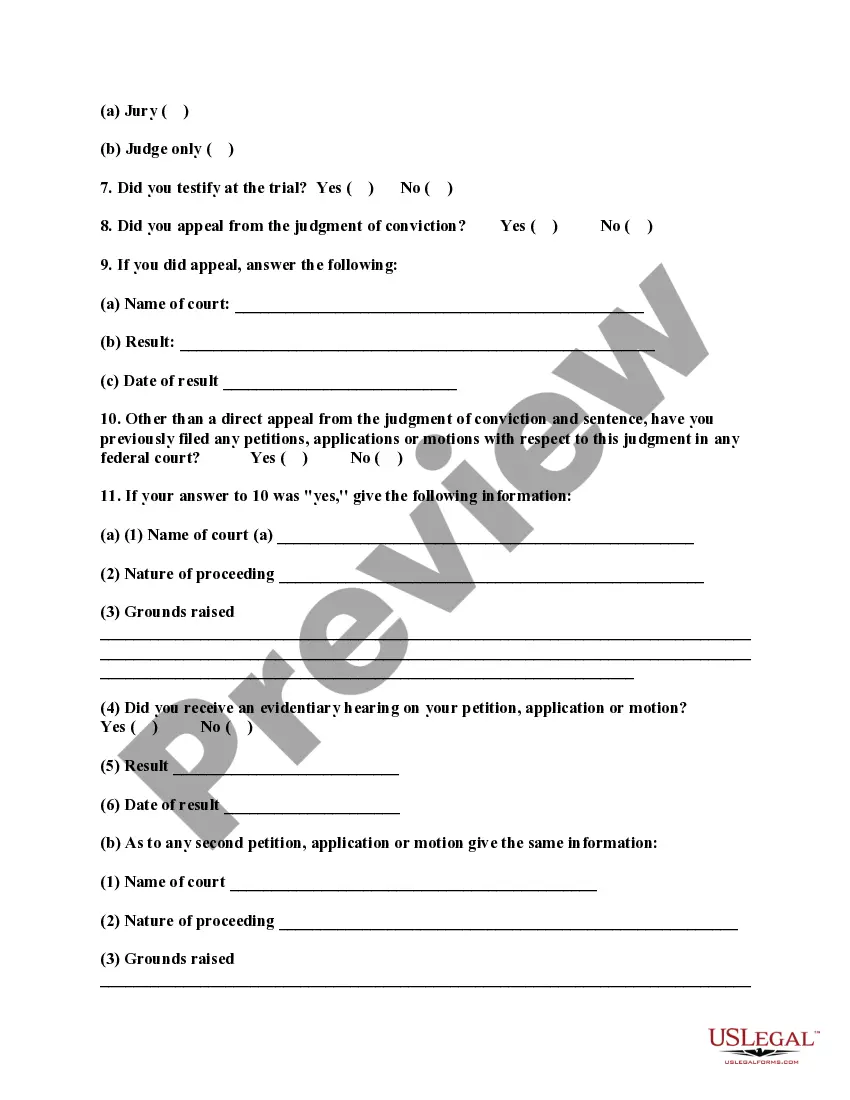 Get Motion to Vacate, Set Aside, or Correct Sentence by a Person in Federal Custody - With Instructions Preview Motion to Vacate, Set Aside, or Correct Sentence by a Person in Federal Custody - With Instructions