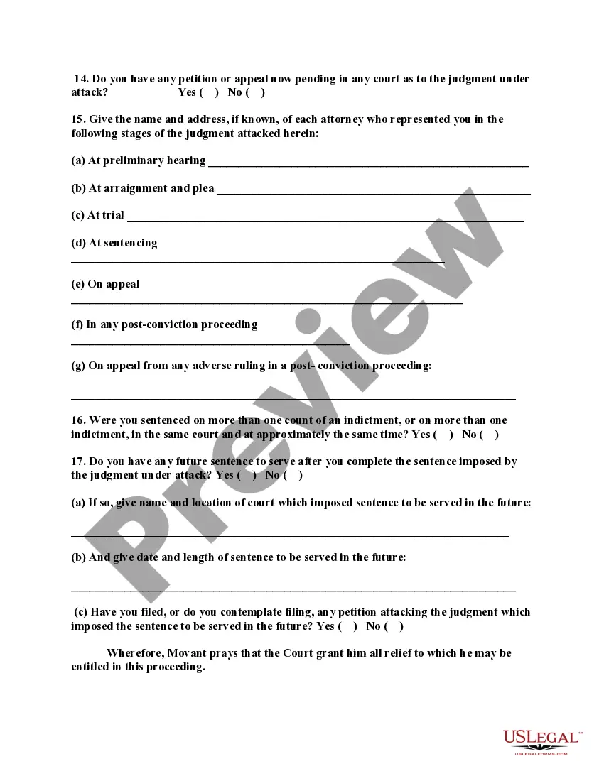 Get Motion to Vacate, Set Aside, or Correct Sentence by a Person in Federal Custody - With Instructions Preview Motion to Vacate, Set Aside, or Correct Sentence by a Person in Federal Custody - With Instructions