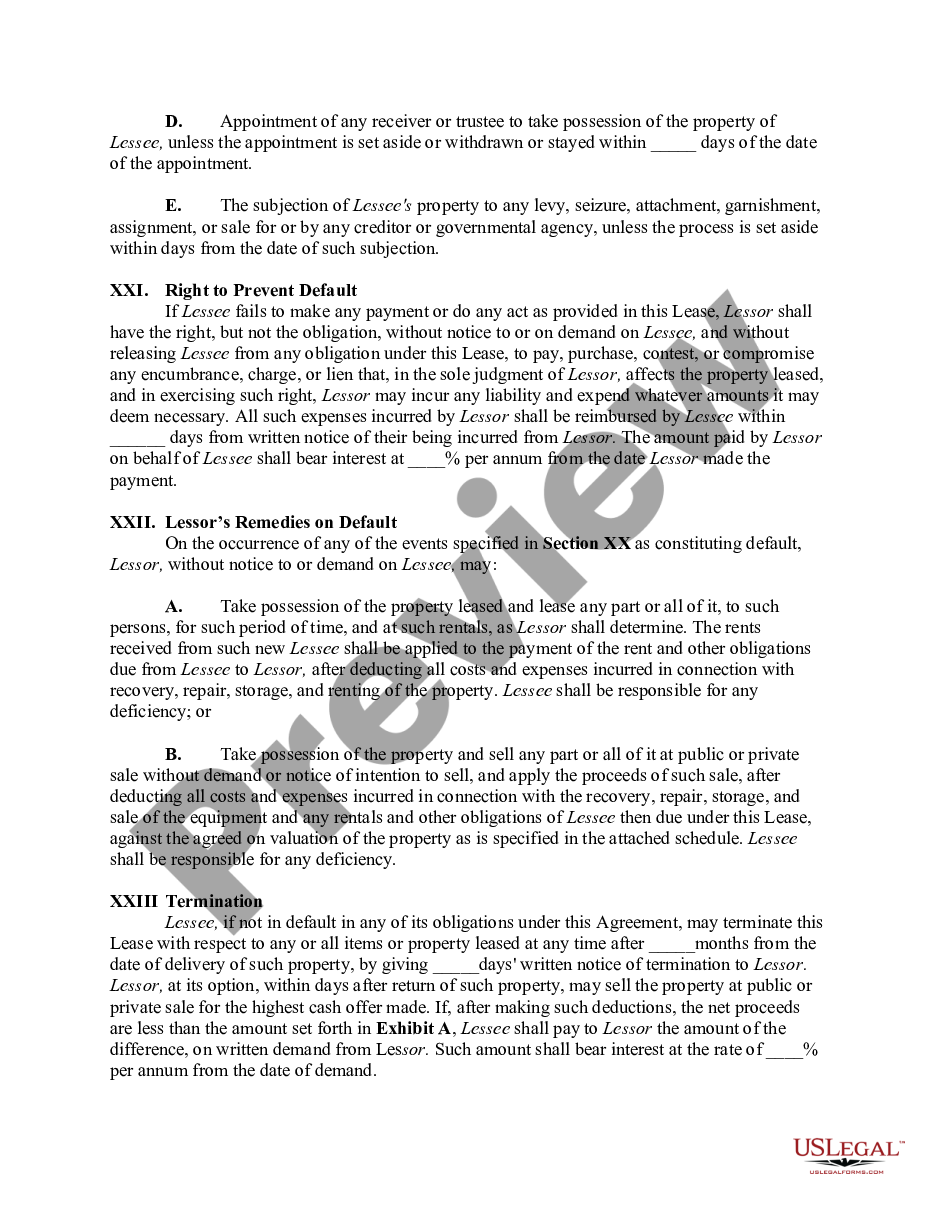 page 4 Personal Property Lease preview