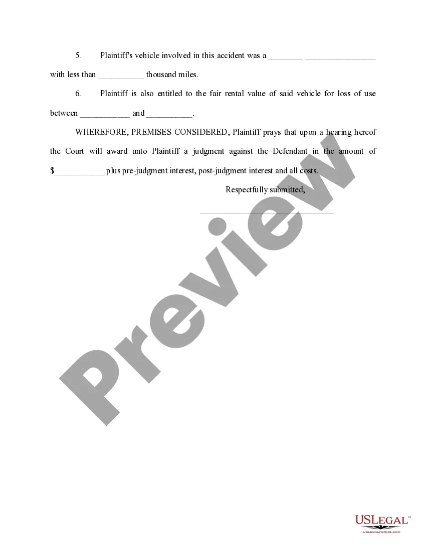 Get Complaint for Motor Vehicle Accident Preview Complaint for Motor Vehicle Accident