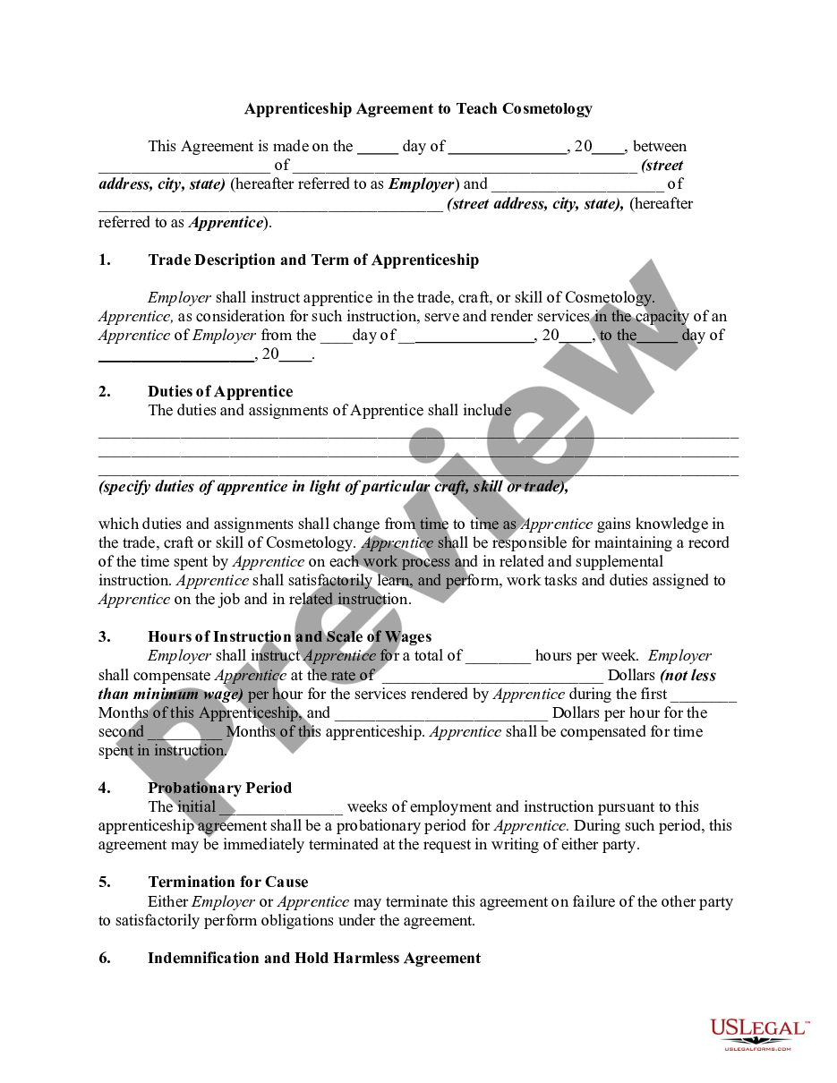 Apprenticeship Contract Template In apprenticeship agreement template