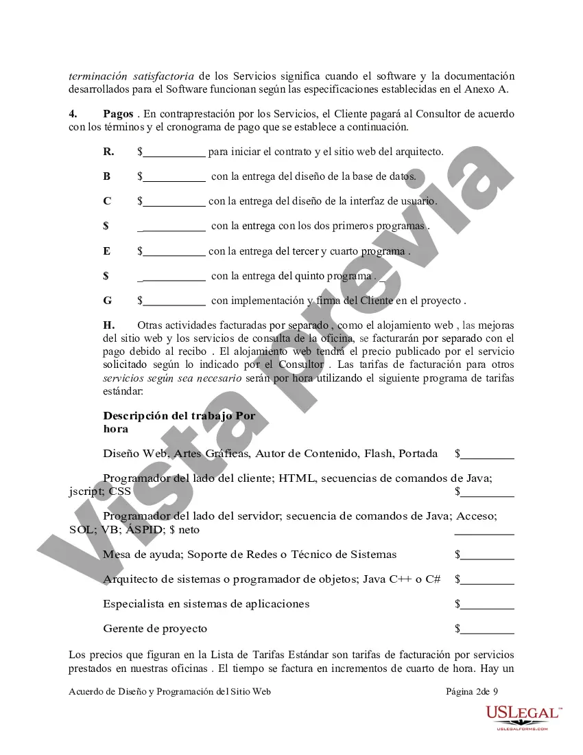 Preview Acuerdo de Diseño y Programación del Sitio Web