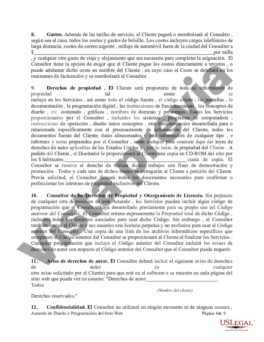 Preview Acuerdo de Diseño y Programación del Sitio Web