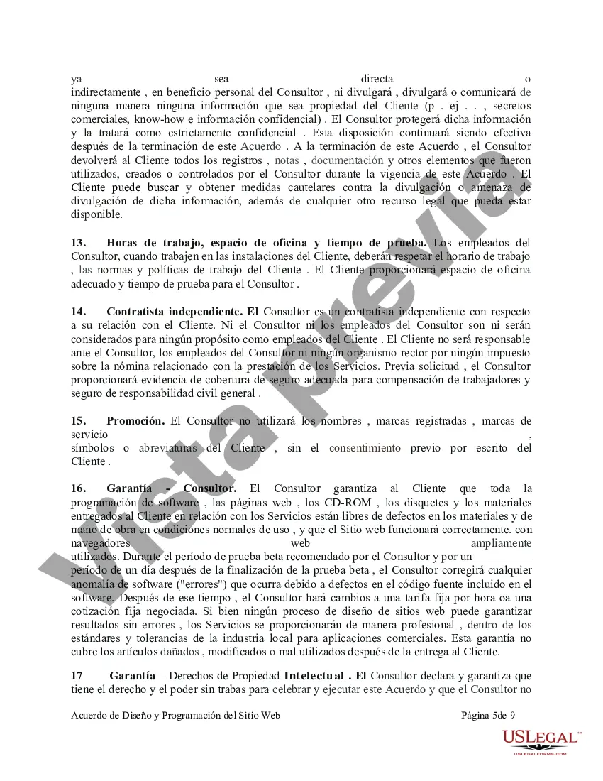 Preview Acuerdo de Diseño y Programación del Sitio Web