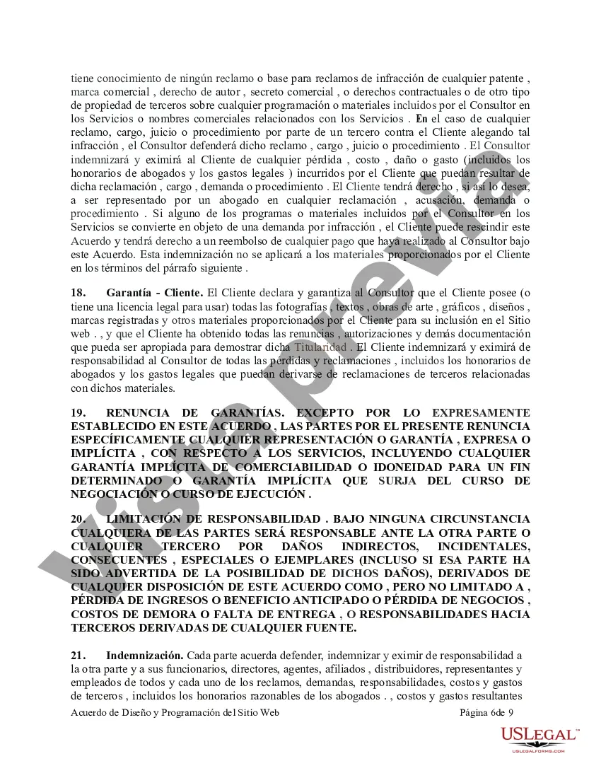 Preview Acuerdo de Diseño y Programación del Sitio Web