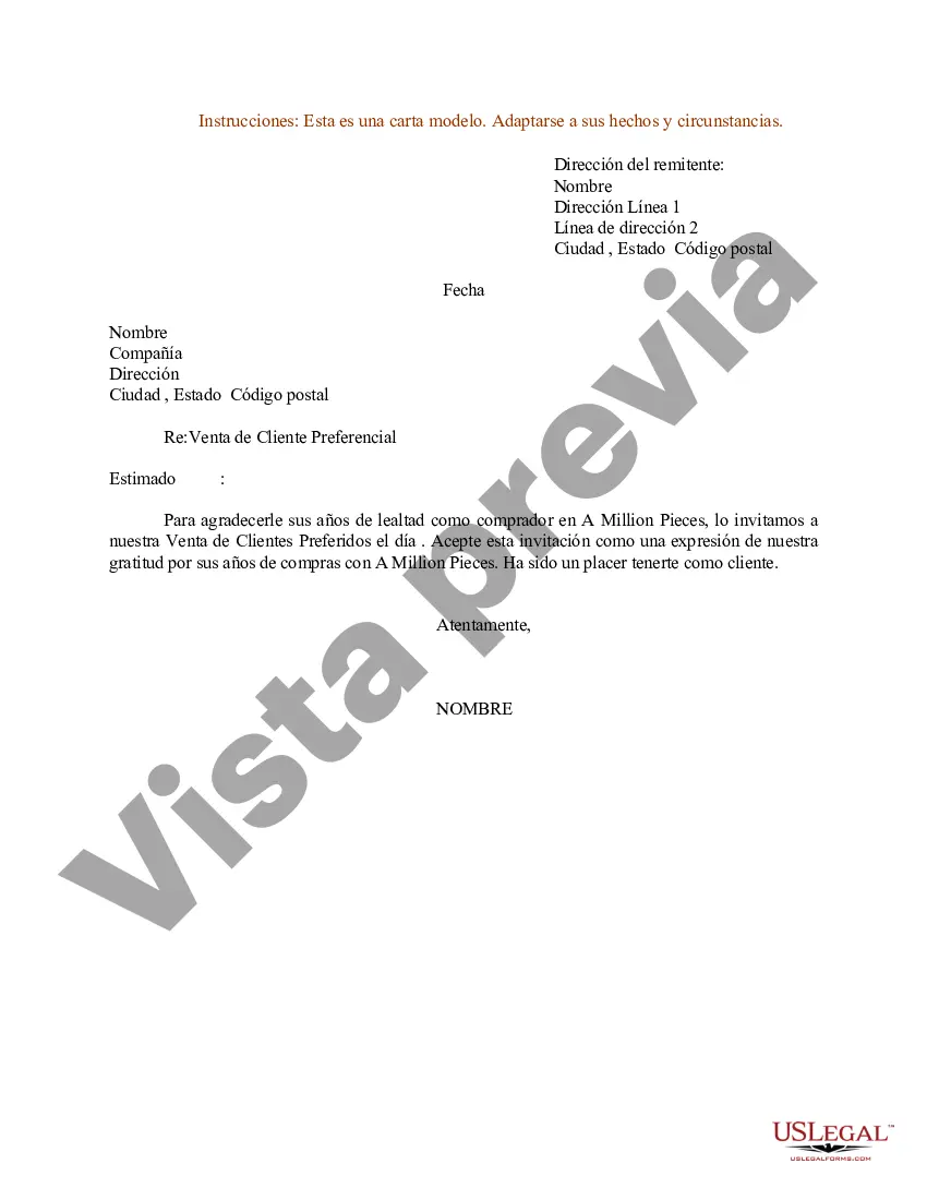 Preview Ejemplo de carta para venta de cliente preferencial