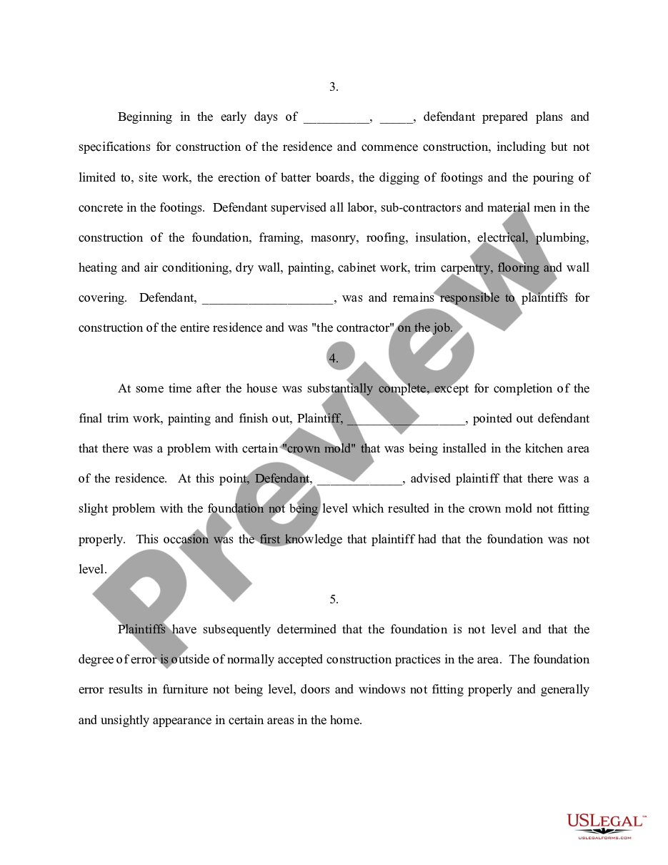 page 1 Complaint for Breach of Warranty preview