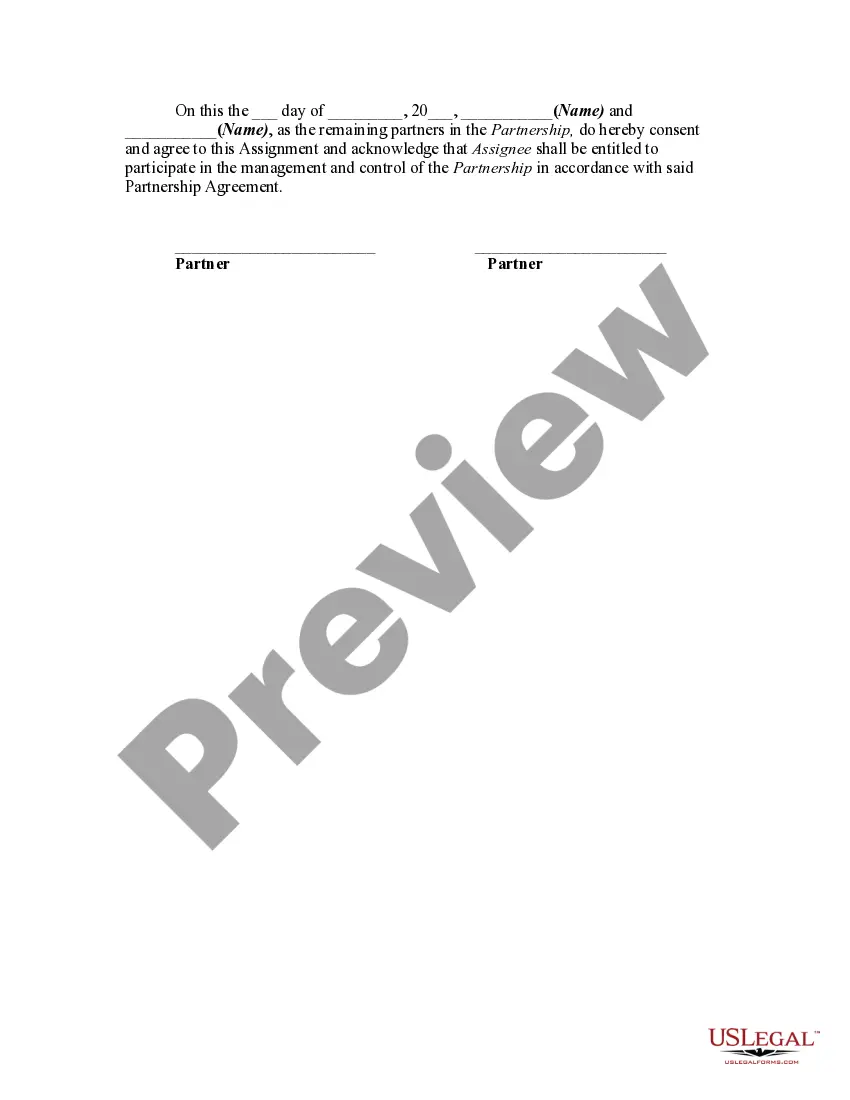 Get Assignment of Partnership Interest Preview Assignment of Partnership Interest