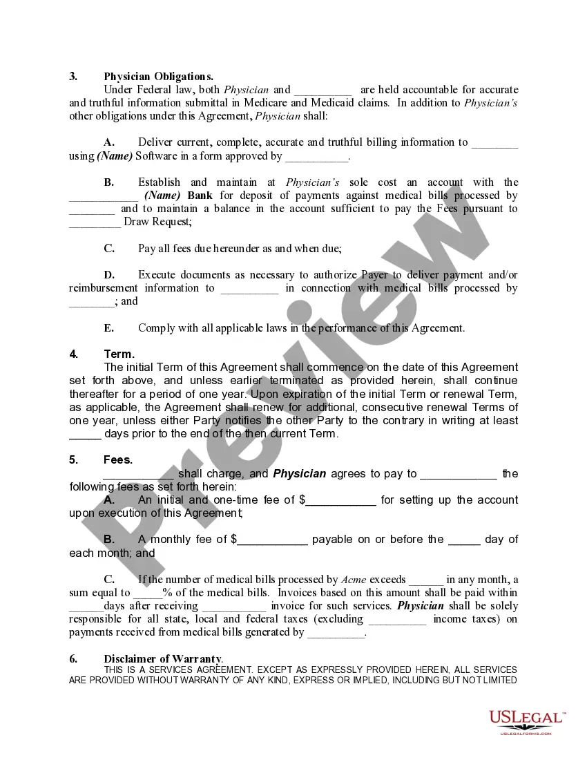 Preview Administrative Services Agreement with Physicians