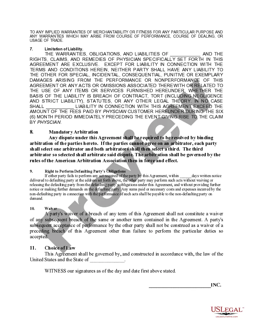 Preview Administrative Services Agreement with Physicians