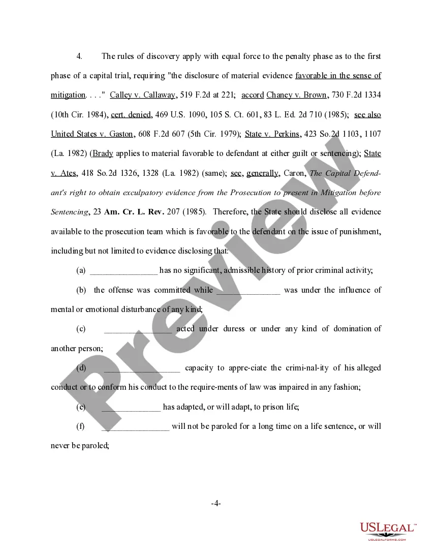 Get Demand for Notice of Aggravating and for Disclosure of Evidence Supporting Mitigating Circumstances Preview Demand for Notice of Aggravating and for Disclosure of Evidence Supporting Mitigating Circumstances