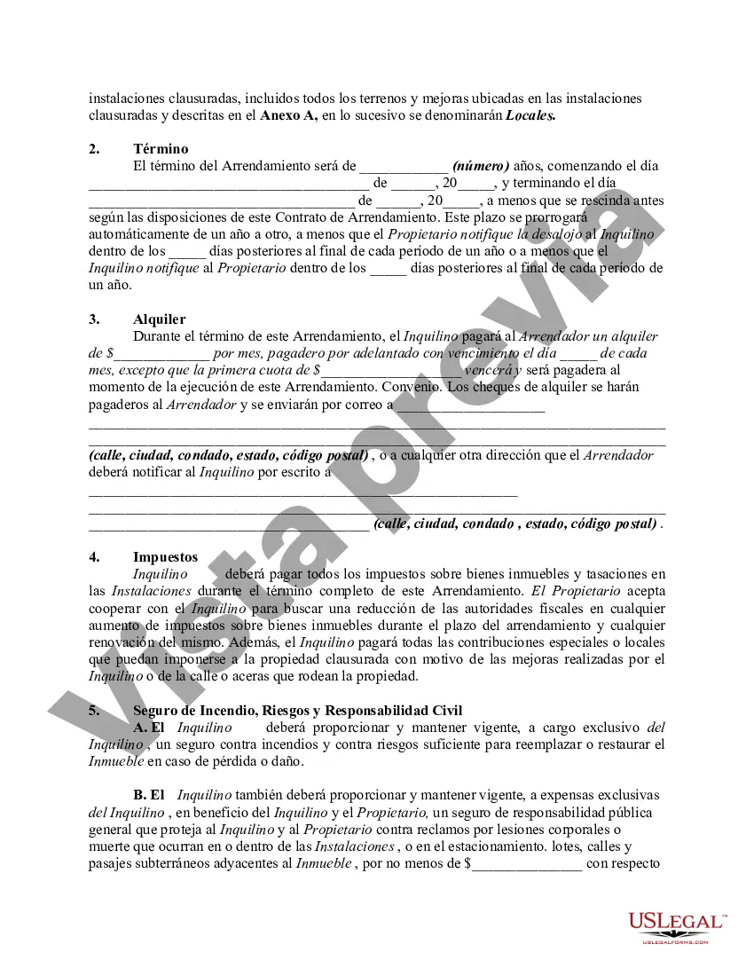 Preview Contrato de Arrendamiento Comercial Triple Neto - Alquiler de Bienes Raíces