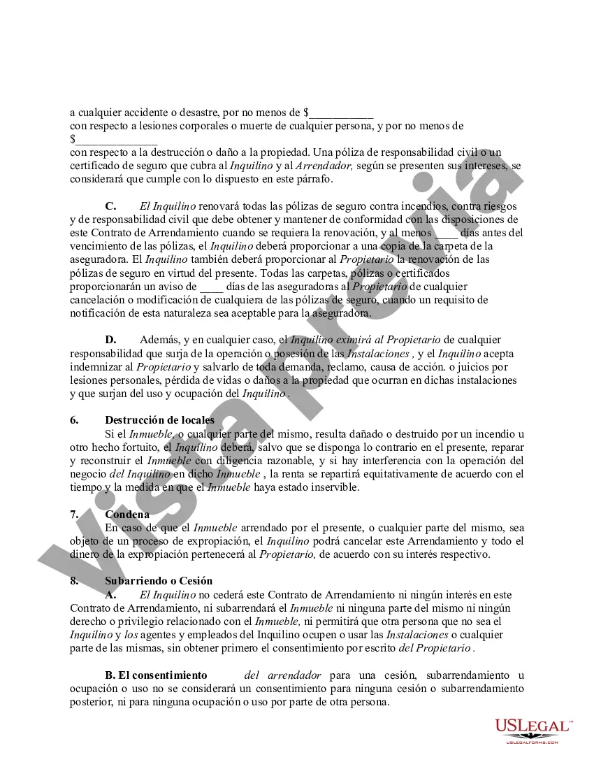 Preview Contrato de Arrendamiento Comercial Triple Neto - Alquiler de Bienes Raíces