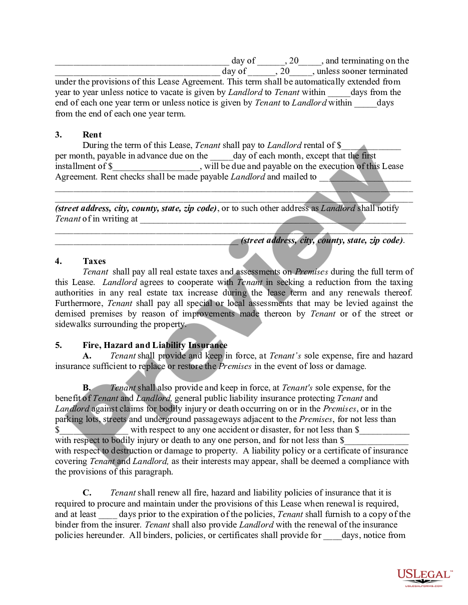 page 1 Triple Net Commercial Lease Agreement - Real Estate Rental preview