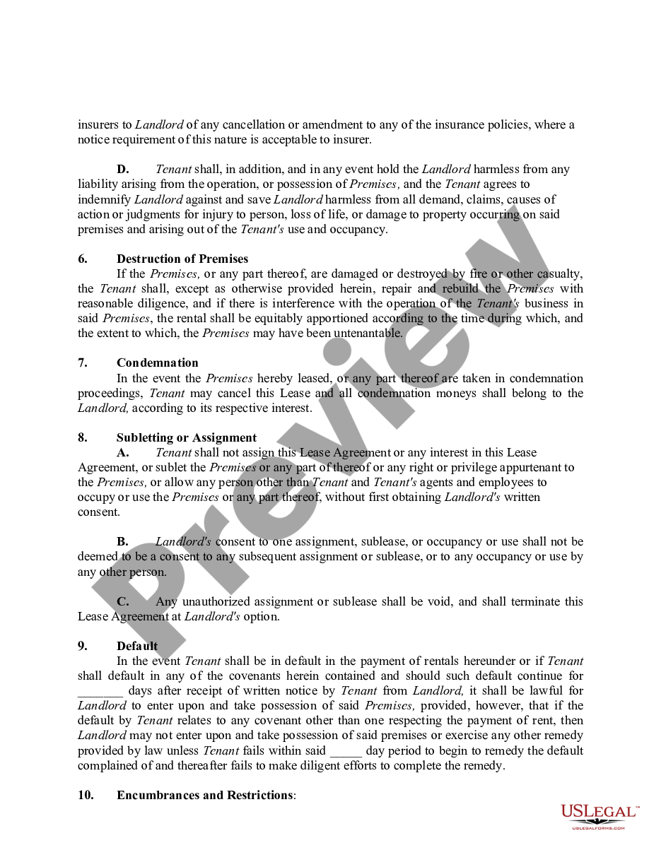 page 2 Triple Net Commercial Lease Agreement - Real Estate Rental preview