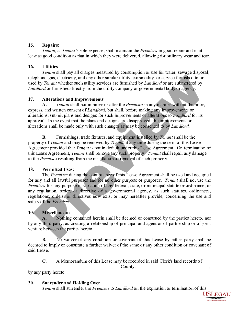 page 4 Triple Net Commercial Lease Agreement - Real Estate Rental preview