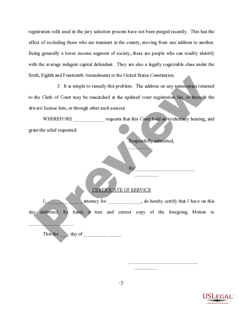 Get Motion for Juror Summonses to Be Served by Mail Preview Motion for Juror Summonses to Be Served by Mail