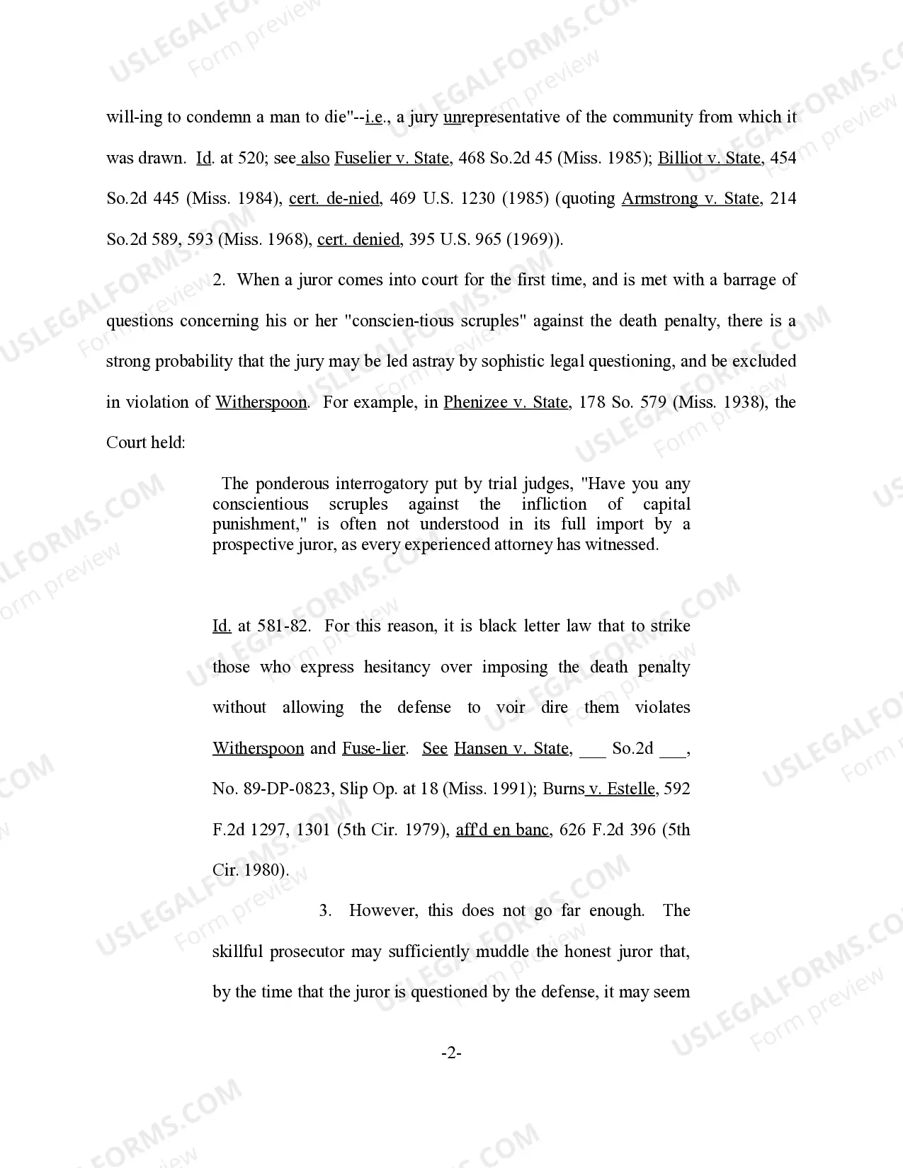 Preview Motion for Opportunity to Rehabilitate Any Prospective Juror Who Expresses Reticence When Asked to Kill a Fellow Human Being